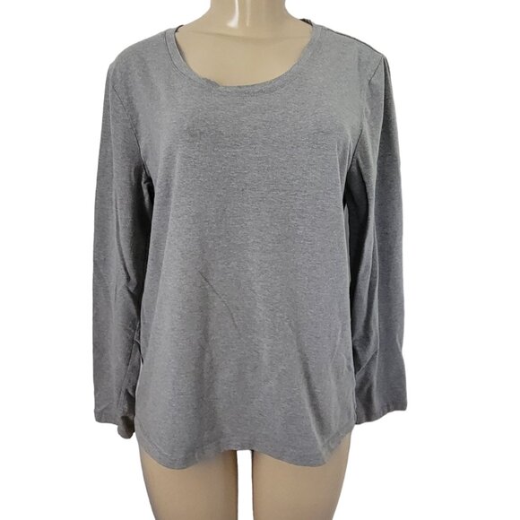 Hannah Crew Neck Long Sleeve Heather Gray Women's T Shirt - Picture 1 of 5